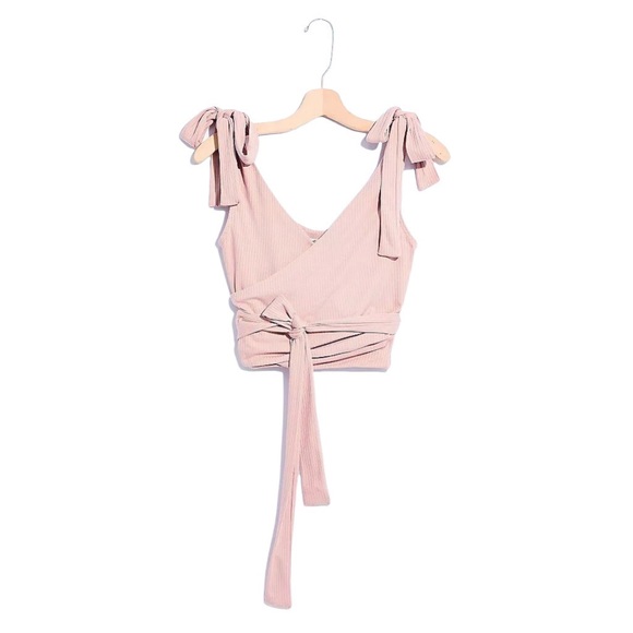 Free People Tops - FREE PEOPLE Liz Wrap Tank Mauve Pink Medium